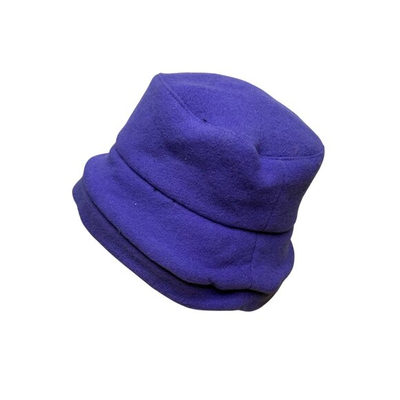 James Peter Vintage Purple & Black Wool Cashmere Women's Cloche Hat Retro Style - Picture 8 of 13
